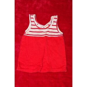 Vintage 70s Buster Brown Sunsuit Romper Red Blue Yellow Stripe EVC‎ 24 mos.